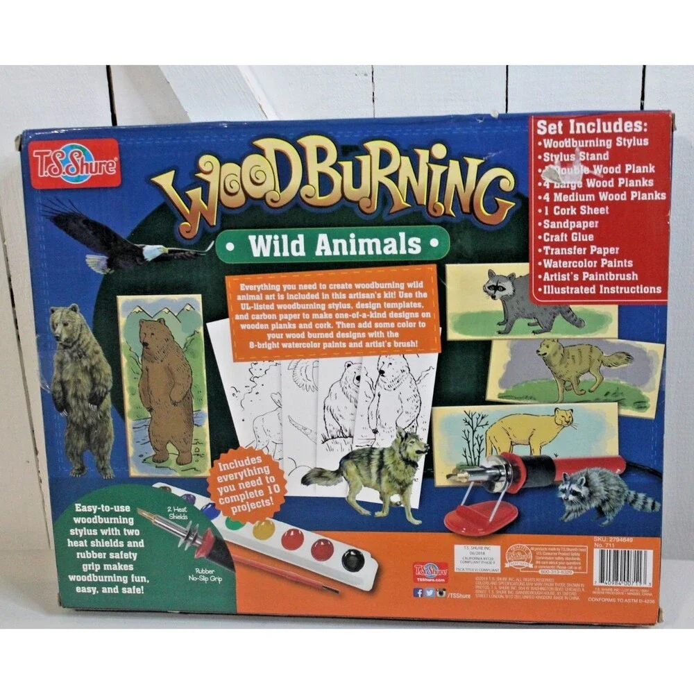 T.S. Shure Wood Burning Wild Animals Kit New 12-16 Yrs